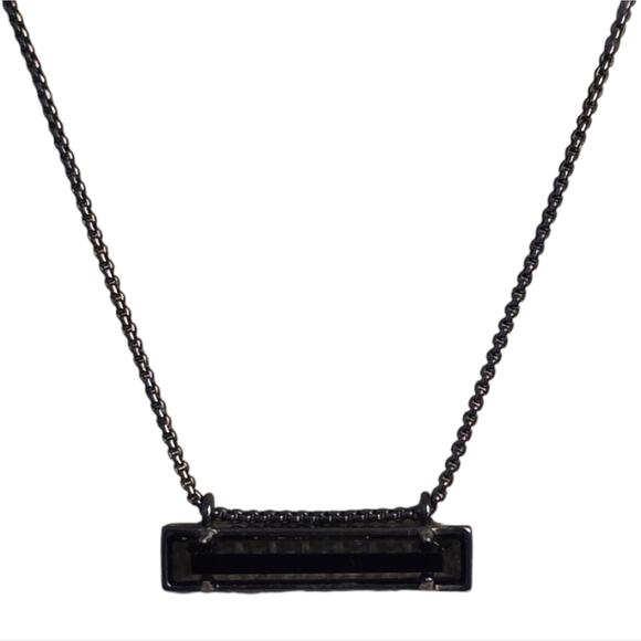 Kendra Scott Jewelry - Kendra Scott Leonor Black and Gunmetal Bar Necklace